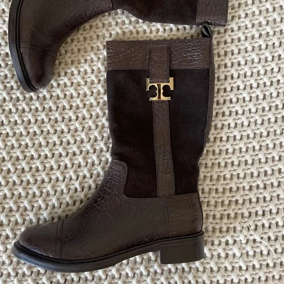Tory Burch Brown 'corey' Leather Suede Boots - Picture 4 of 15